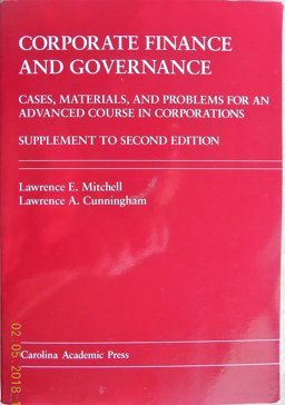 Corporate Finance and Governance Corporate Finance and Governance