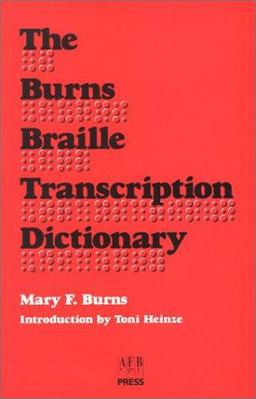 Burns Braille Transcription Dictionary  9780891282327 Front Cover