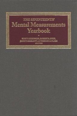 Seventeenth Mental Measurements Yearbook 17th 9780910674607 Front Cover