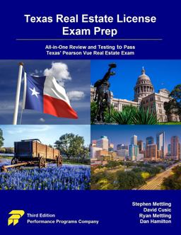 Texas Real Estate License Exam Prep All-In-One Review and Testing to Pass Texas' Pearson Vue Real Estate Exam 3rd 9780915777549 Front Cover