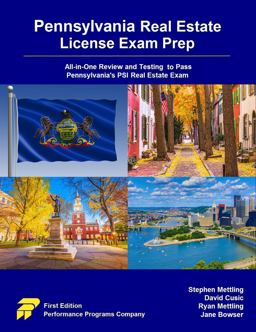 Pennsylvania Real Estate License Exam Prep All-In-One Review and Testing to Pass Pennsylvania's PSI Real Estate Exam  9780915777600 Front Cover