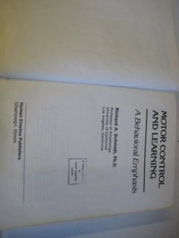 Motor Control and Learning