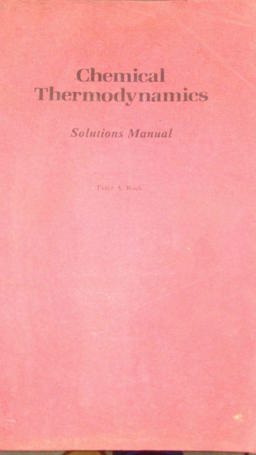 Solutions Manual for Chemical Thermodynamics