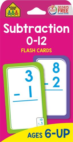 Subtraction 0-12 Flash Cards  9780938256922 Front Cover
