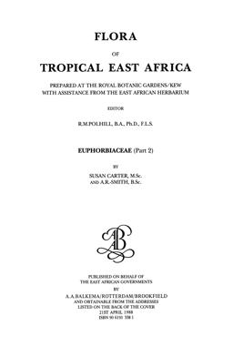 Flora of Tropical East Africa - Euphorbiac V2 (1988)