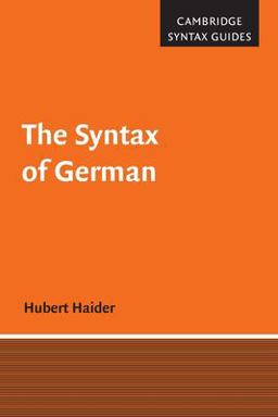 The Syntax of German:  9781009289450 Front Cover