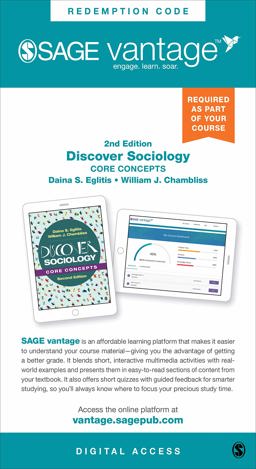 Discover Sociology: Core Concepts -Vantage Shipped Access Card