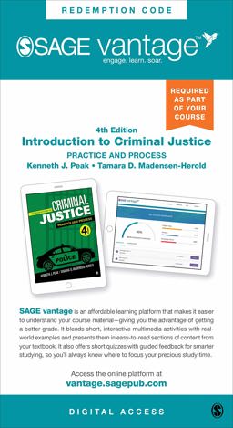 Introduction to Criminal Justice: Vantage Shipped Access Card Practice and Process 4th 9781071807385 Front Cover