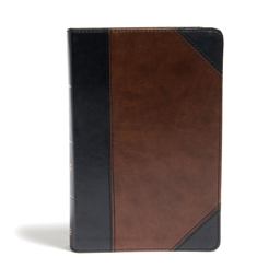 CSB Large Print Personal Size Reference Bible, Black/Brown LeatherTouch
