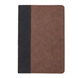 CSB Large Print Thinline Bible, Black/Brown LeatherTouch