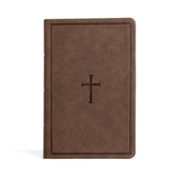 CSB Large Print Personal Size Reference Bible, Brown LeatherTouch