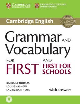 GRAMMAR AND VOCABULARY FOR FIRST AND FIRST FOR SCHOOLS BOOK WITH ANSWERS AND AUDIO  9781107481060 Front Cover
