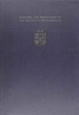 Statutes and Ordinances of the University of Cambridge 2013