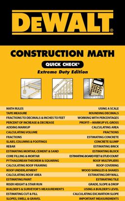 DEWALT Construction Math Quick Check
