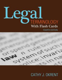 Legal Terminology with Flashcards 4th 9781111136796 Front Cover