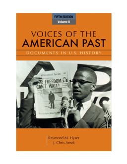 Voices of the American Past, Volume II 5th 9781111341268 Front Cover