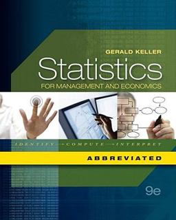 Statistics for Management and Economics 9th 9781111527327 Front Cover