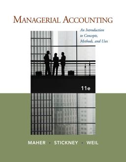 Managerial Accounting An Introduction to Concepts, Methods and Uses 11th 9781111571269 Front Cover