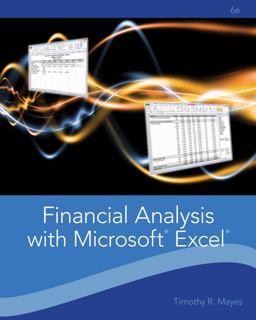 Financial Analysis with Microsoftï¿½ Excelï¿½ 6th 9781111826246 Front Cover