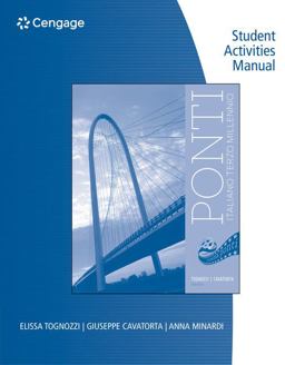 Student Activities Manual for Tognozzi/Cavatorta's Ponti, 3rd 3rd 9781111836931 Front Cover