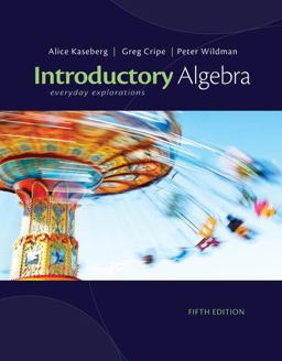 Introductory Algebra Everyday Explorations 5th 9781111989347 Front Cover