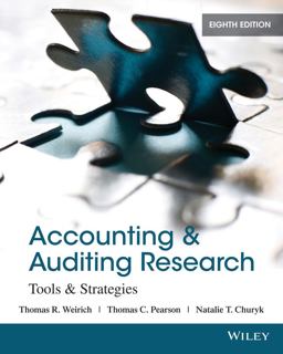 Accounting and Auditing Research Tools and Strategies 8th 9781118027073 Front Cover