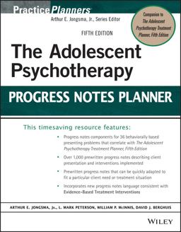 Adolescent Psychotherapy Progress Notes Planner 5th 9781118066768 Front Cover
