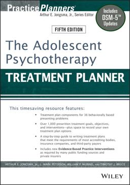 Adolescent Psychotherapy Treatment Planner Includes DSM-5 Updates 5th 9781118067840 Front Cover