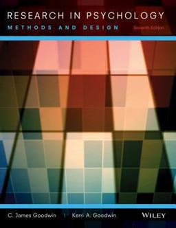 Research in Psychology Methods and Design 7th 9781118360026 Front Cover