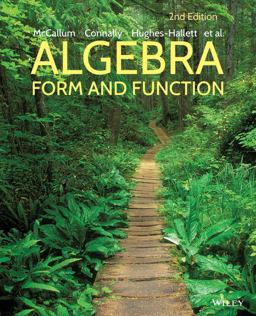 Algebra Form and Function 2nd 9781118449196 Front Cover