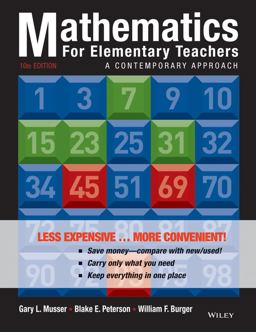 Mathematics for Elementary Teachers A Contemporary Approach 10th 9781118487006 Front Cover