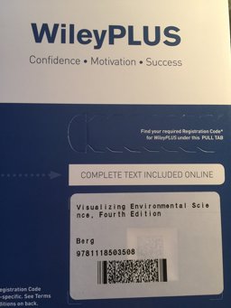 WileyPLUS Stand-Alone to Accompany Visualizing Environmental Science, Fourth Edition