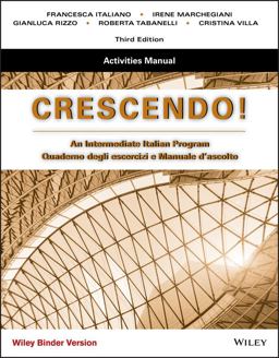 Crescendo An Intermediate Italian Program, Activities Manual 3rd 9781118514801 Front Cover