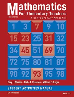 Mathematics for Elementary Teachers: a Contemporary Approach 10e Student Activity Manual 10th 9781118679043 Front Cover