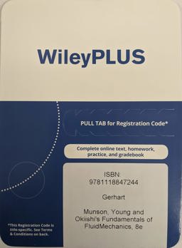 Fundamentals of Fluid Mechanics, 8e WileyPLUS Card