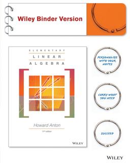 Elementary Linear Algebra 11e Binder Ready Version + WileyPLUS Registration Card