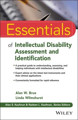 Essentials of Intellectual Disability Assessment and Identification  9781118875094 Front Cover