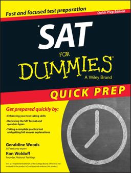 SAT for Dummies 2015 Quick Prep 9th 9781118911570 Front Cover