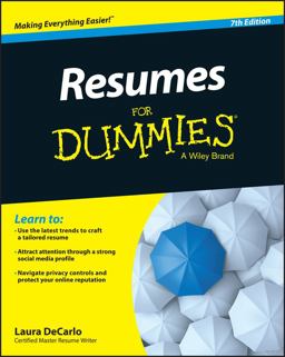 Resumes for Dummies 7th 9781118982600 Front Cover