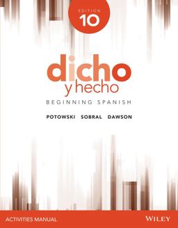 Dicho y Heco Beginning Spanish 10th 9781118995808 Front Cover