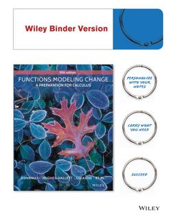 Functions Modeling Change + Wileyplus: A Preparation for Calculus  9781119031925 Front Cover