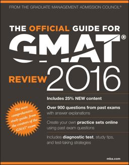 Official Guide for GMAT Review 2016 with Online Question Bank and Exclusive Video 15th 9781119042488 Front Cover