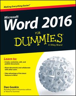 Word 2016 for Dummies  9781119076896 Front Cover