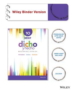 Dicho y Hecho Beginning Spanish 10th 2015 9781119128823 Front Cover