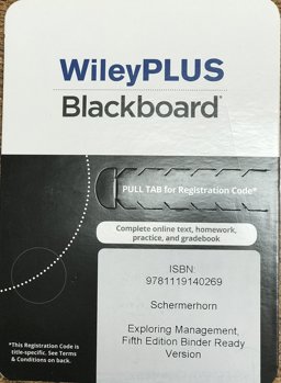 Exploring Management, 5th Edition WileyPLUS Blackboard Card