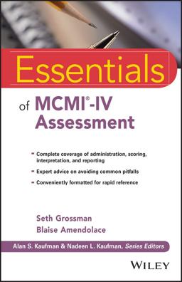 Essentials of MCMI-IV Assessment  9781119236429 Front Cover