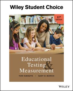 Educational Testing and Measurement 11th 9781119239154 Front Cover