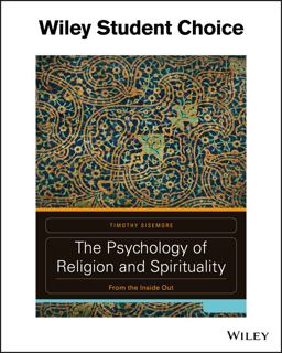 The Psychology of Religion: From the Inside Out 1st 9781119239727 Front Cover