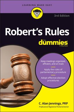 Robert's Rules for Dummies 2nd 9781119241713 Front Cover