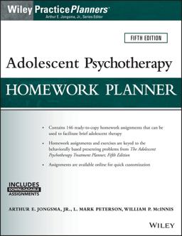Adolescent Psychotherapy Homework Planner 5th 9781119246244 Front Cover